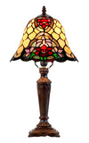 10"  Flower Poppy Tiffany Style Stained Glass Table Lamp