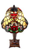 10"  Flower Poppy Tiffany Style Stained Glass Table Lamp