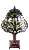 10"  Art Nouveau Dragonfly Pattern Tiffany Stained Glass Bedside Lamp