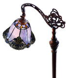 Baroque Accent Style Leadlight Stained Glass Bridge Arm Tiffany  Floor Lamp