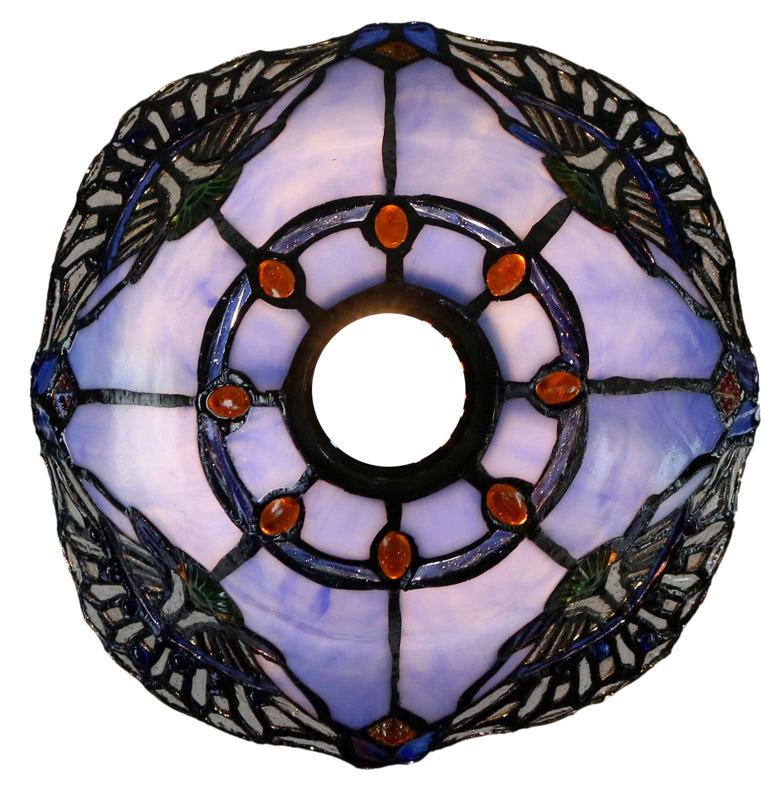 Baroque Accent Style Leadlight Stained Glass Bridge Arm Tiffany  Floor Lamp