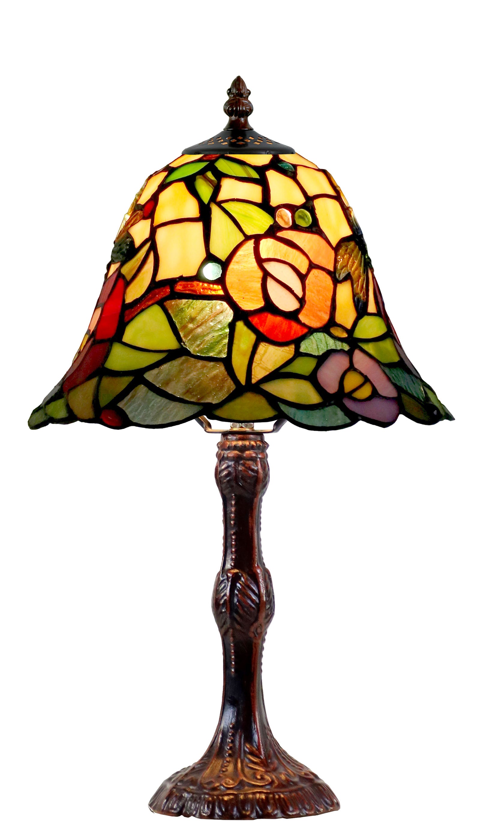 10" Rosita Tiffany Style Stained Glass Table Lamp
