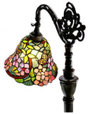 Vivid Buterfly Leadlight Stained Glass Bridge Arm Tiffany  Floor Lamp