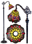 Dragonfly Style Leadlight Stained Glass Bridge Arm Tiffany  Floor Lamp