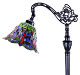 Dragonfly Style Leadlight Stained Glass Bridge Arm Tiffany  Floor Lamp
