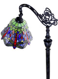 Dragonfly Style Leadlight Stained Glass Bridge Arm Tiffany  Floor Lamp