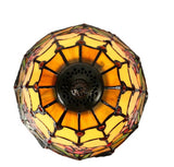 Colonial Tulip Style Leadlight Stained Glass Bridge Arm Tiffany  Floor Lamp