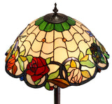 Huge 20" Dragonfly Garden Flower Tiffany Floor Lamp