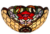 12" Flower Poppy Tiffany Style Stained Glass Wall Sconces