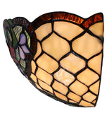 12" Flower Poppy Tiffany Style Stained Glass Wall Sconces