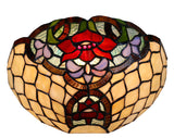 12" Flower Poppy Tiffany Style Stained Glass Wall Sconces