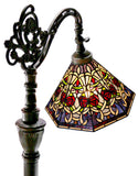 Amazing  octagonal shade Leadlight Stained Glass Bridge Arm Tiffany  Floor Lamp