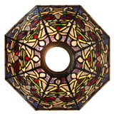 Amazing  octagonal shade Leadlight Stained Glass Bridge Arm Tiffany  Floor Lamp