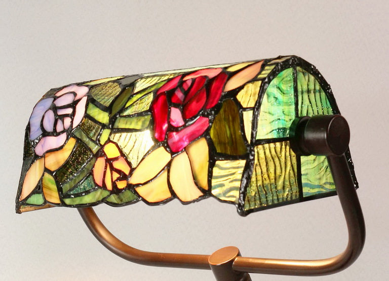 Romantic Rose Style Tiffany Banker Lamps