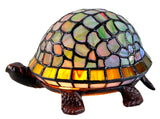 Cute Colorful Turtle Tiffany Leadlight Art Deco Stained Glass Accent Lamp
