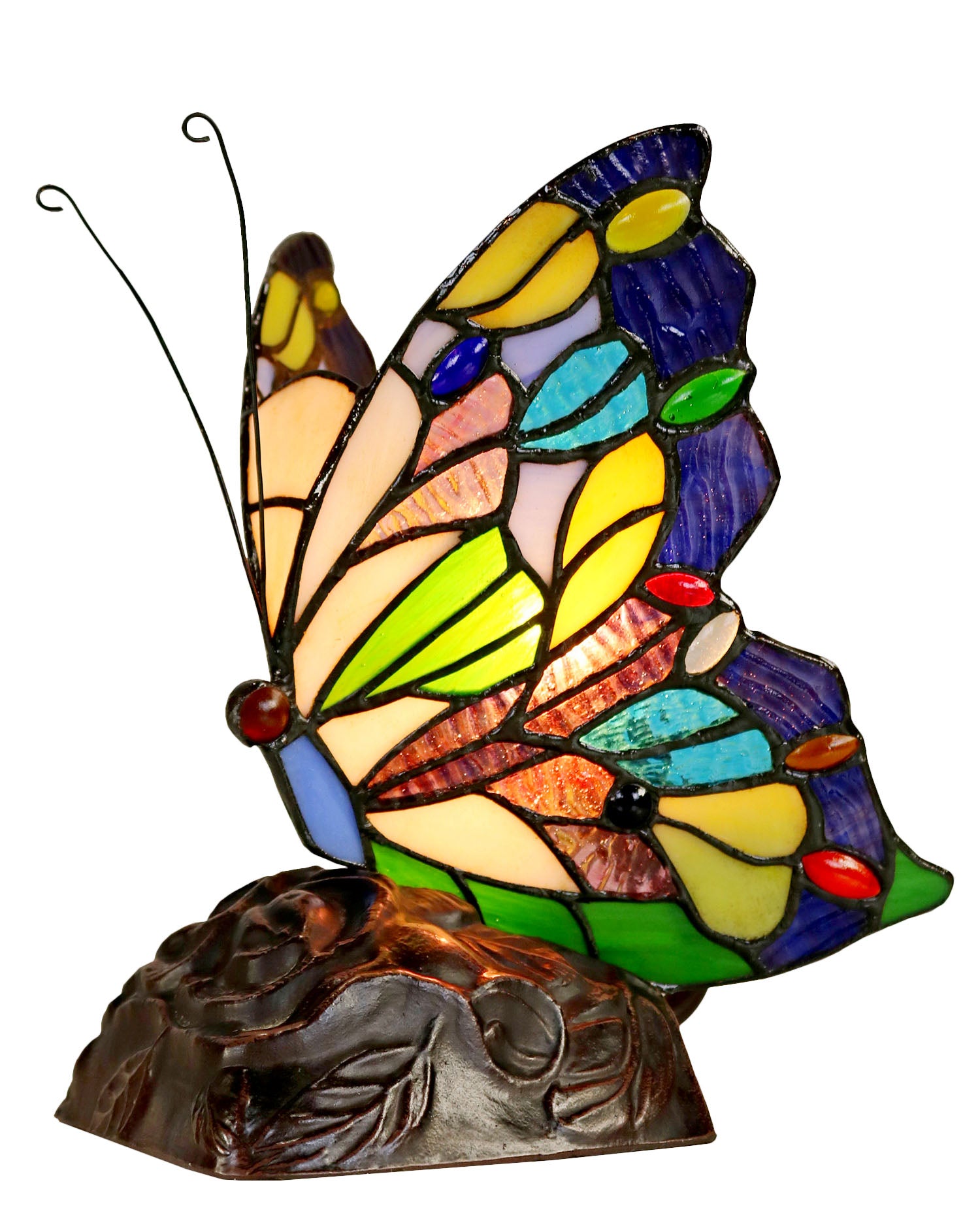 Colorful Butterfly  Tiffany Leadlight Stained Glass Art Deco Table Lamp