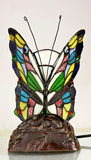 Colorful Butterfly  Tiffany Leadlight Stained Glass Art Deco Table Lamp