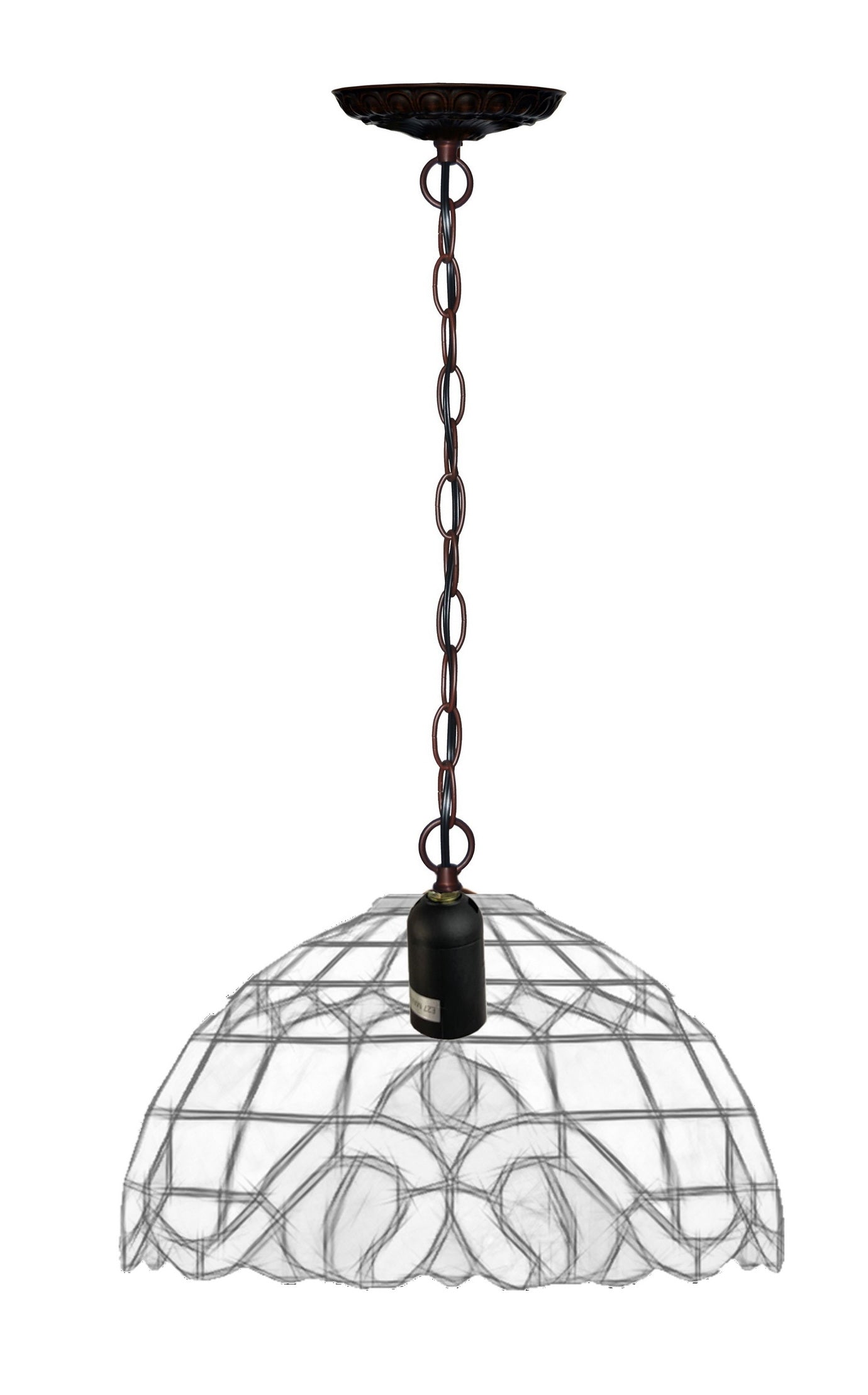 1-Bulb Light Fitting  for 8" -14" Wide Tiffany Pendant lamp shade