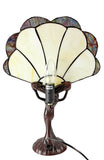 Art Deco Lady Figurines Tiffany Stained Glass Accent Lamp