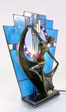 Amazing Art Deco Stunning Dancer Figurines Tiffany Stained Glass  Lamp