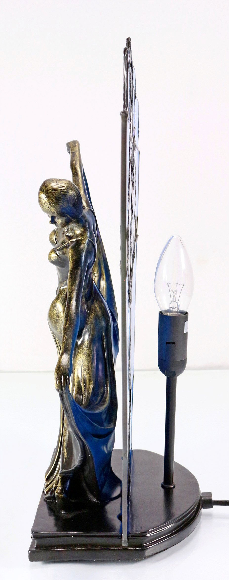 Amazing Art Deco Stunning Dancer Figurines Tiffany Stained Glass  Lamp