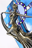 Amazing Art Deco Stunning Dancer Figurines Tiffany Stained Glass  Lamp