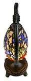 Flower Irises Tiffany Accent Table Lamp With Swan Neck Base
