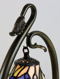 Flower Irises Tiffany Accent Table Lamp With Swan Neck Base