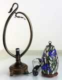Flower Irises Tiffany Accent Table Lamp With Swan Neck Base