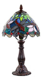 Classical 8" Blue Red Dragonfly Tiffany Mini Table Lamp