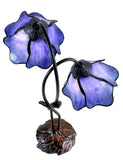 Double Lamp shade Flower  Water Lily Style Tiffany Table Lamp*blue
