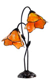 Double Lamp shade Flower  Water Lily Style Tiffany Table Lamp*Orang Gold