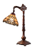 Elegant Leadlight Stained Glass Bridge Arm Vienna  Tiffany  Desk Lamp