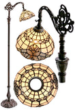 Baroque Style Vienna Leadlight Stained Glass Bridge Arm Tiffany Floor Lamp