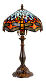 Classical Red and  Blue Dragonfly Style Tiffany Bedside Lamp