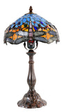 Classical Red and  Blue Dragonfly Style Tiffany Bedside Lamp