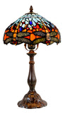 Classical Red and  Blue Dragonfly Style Tiffany Bedside Lamp