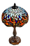 Classical Red and  Blue Dragonfly Style Tiffany Bedside Lamp