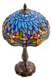 Classical Red and  Blue Dragonfly Style Tiffany Bedside Lamp