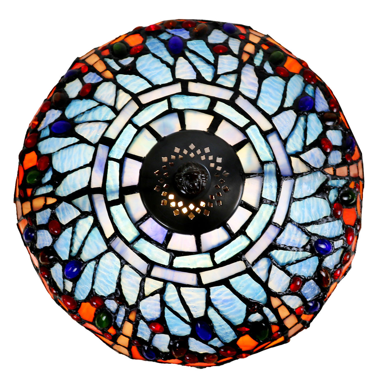 Classical Red and  Blue Dragonfly Style Tiffany Bedside Lamp