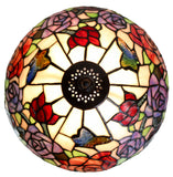 Hannah 12" Rose Butterfly Tiffany Bedside Lamp with Lady  Sculpture Base