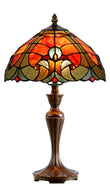 Flowing Color Collection@12" Amor Red Tiffany Bedside Lamp