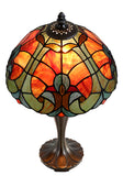 Flowing Color Collection@12" Amor Red Tiffany Bedside Lamp
