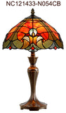 Flowing Color Collection@12" Amor Red Tiffany Bedside Lamp