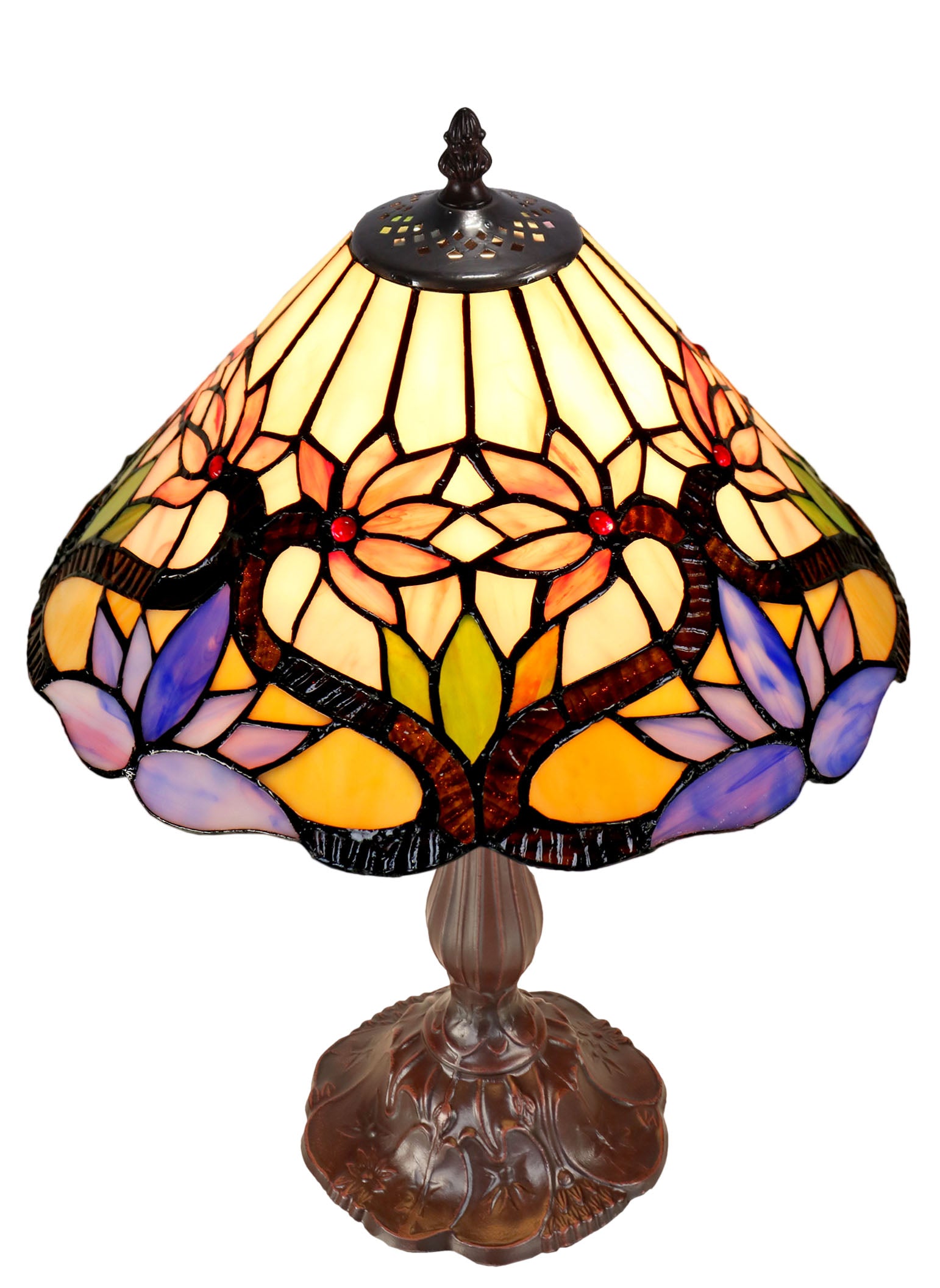 Amazing 12"  Water Lily Style Tiffany Bedside Lamp