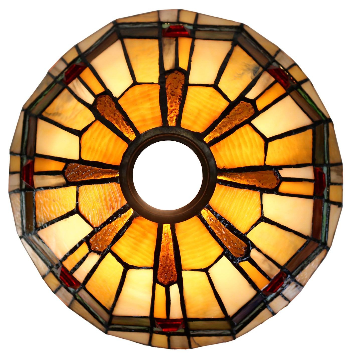 Mission Style Leadlight Stained Glass Bridge Arm Tiffany  Floor Lamp