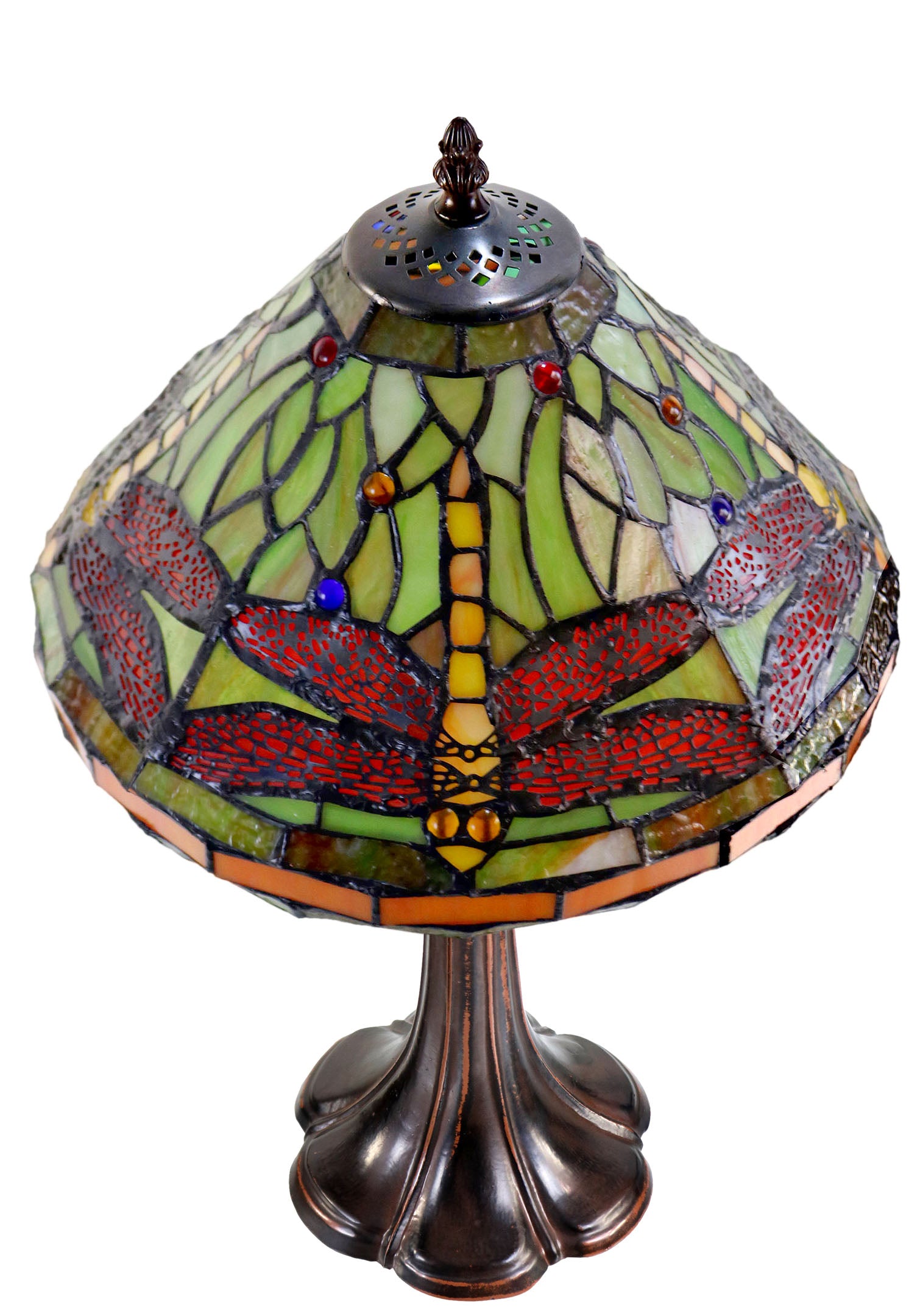 12"  Classical Dragonfly Style Tiffany Bedside Lamp
