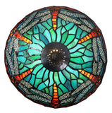 12" Sky  Blue Red Dragonfly Style Tiffany Bedside Lamp