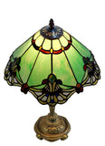 14" Green Jewel Carousel Tiffany Table Bedside Lamp