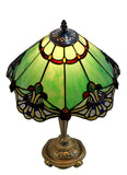 14" Green Jewel Carousel Tiffany Table Bedside Lamp